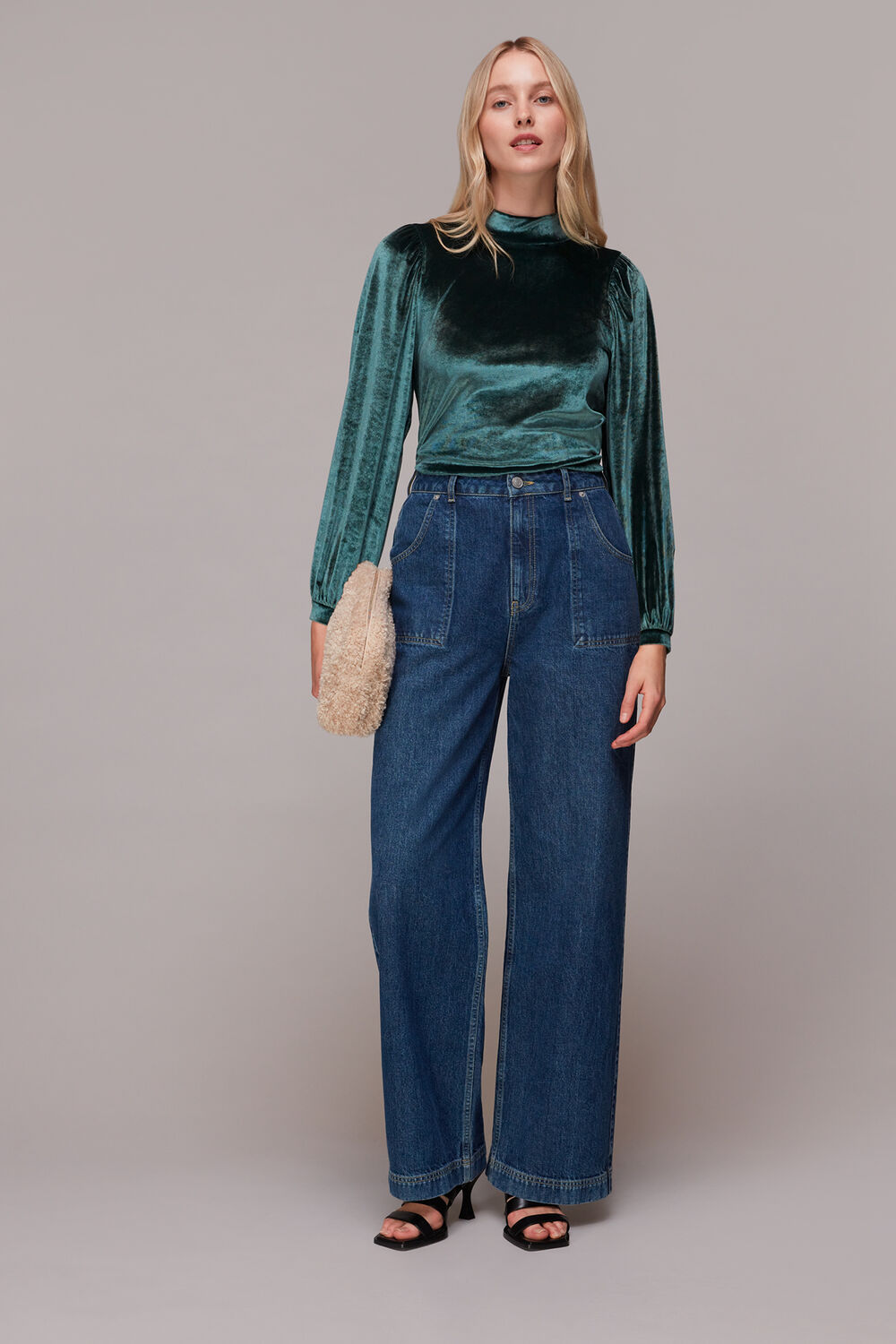 High Neck Velvet Top