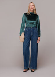High Neck Velvet Top