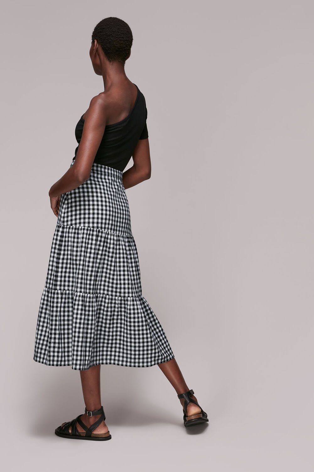 Tiered Gingham Skirt