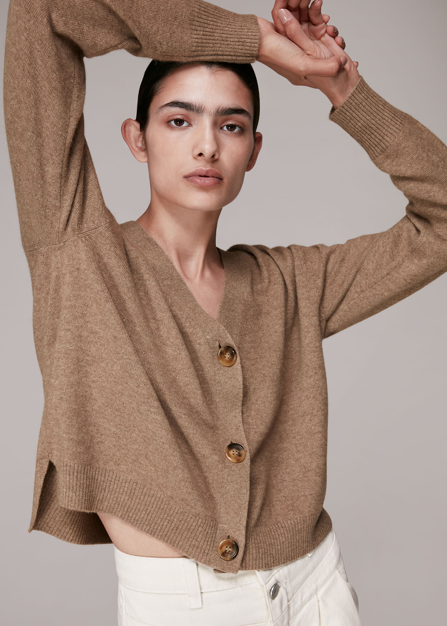 Oatmeal Cashmere Cardigan WHISTLES