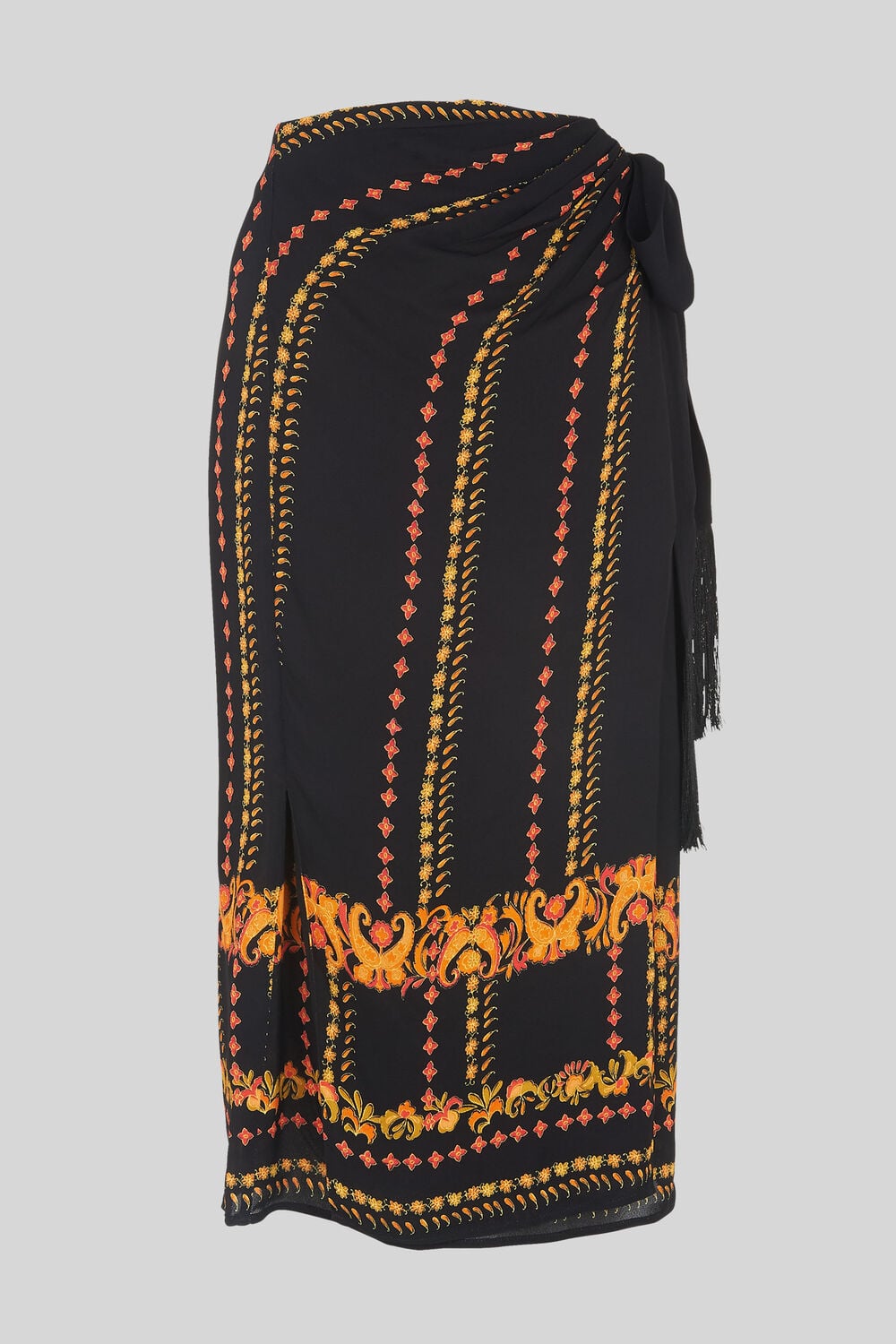 Paisley Scarf Sarong Skirt Black/Multi