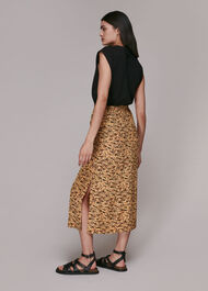 Bark Print Tie Waist Skirt