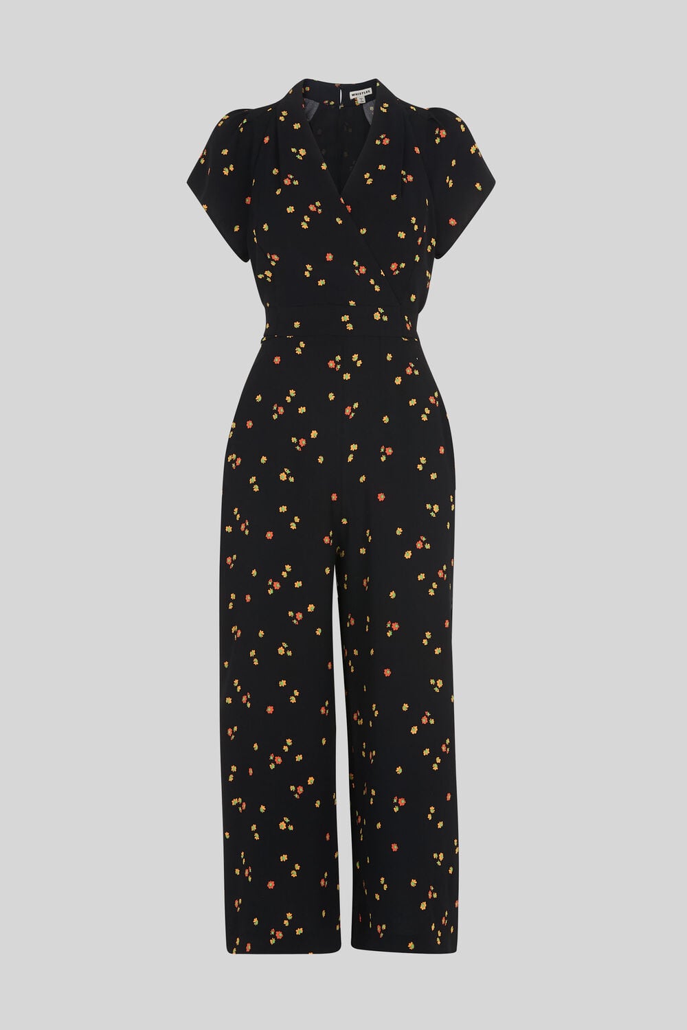 Micro Floral Tie Back Jumpsuit Black/Multi