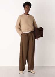 Wool Blend Barrel Trouser