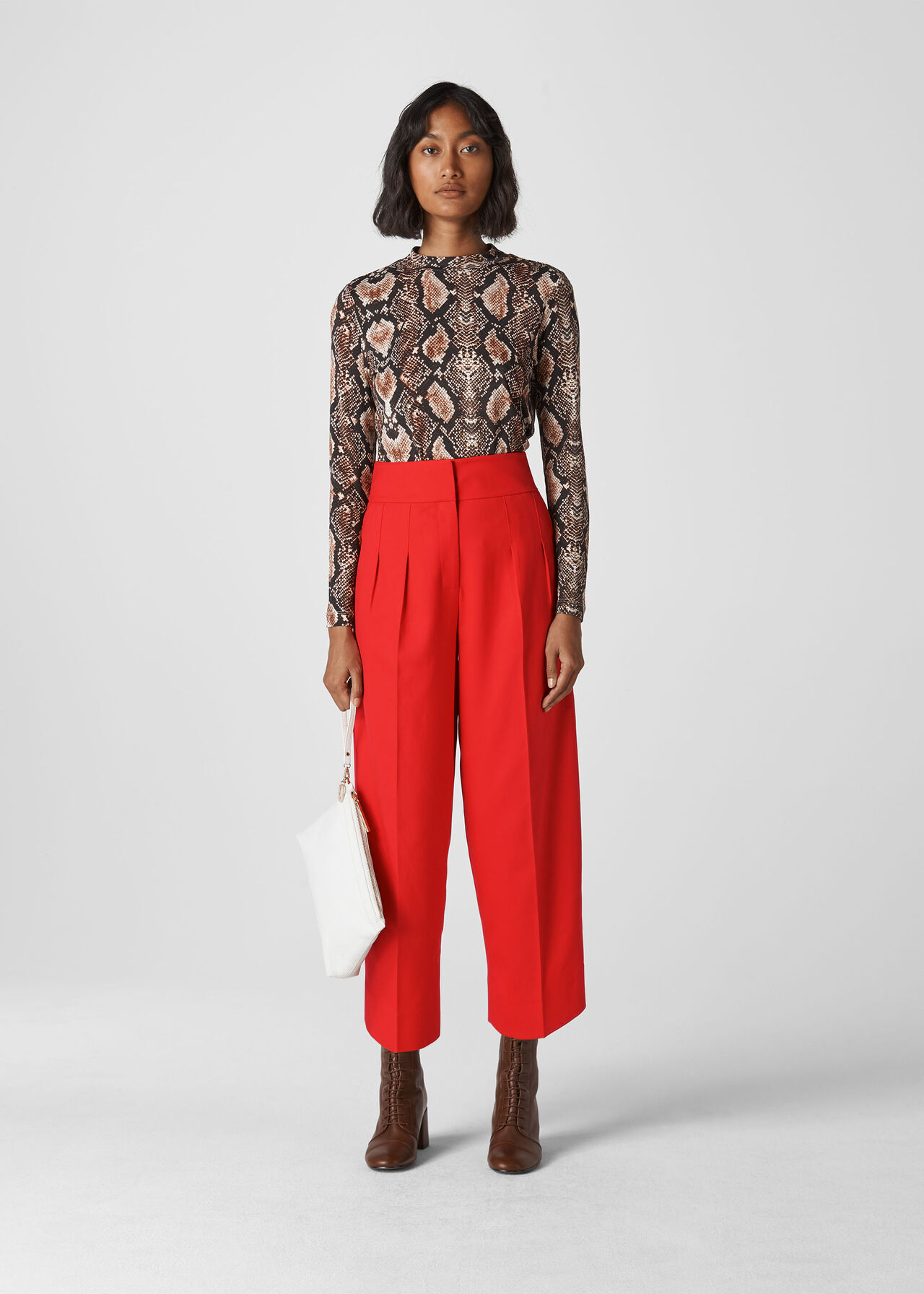 Red Sophie Pleat Front Peg Trouser, WHISTLES