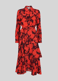 Esme Wrap Print Dress Red/Multi