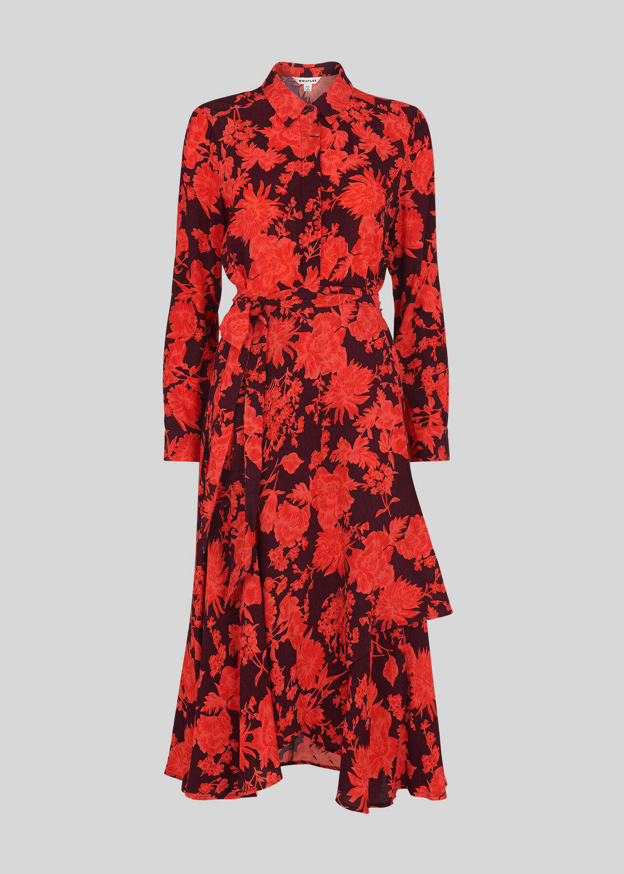 Esme Wrap Print Dress Red/Multi