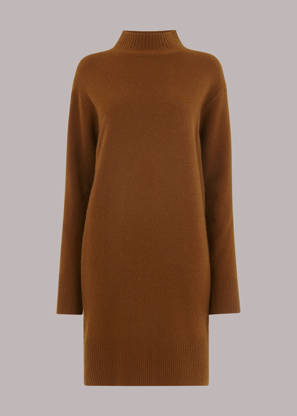 Funnel Neck Knitted Dress