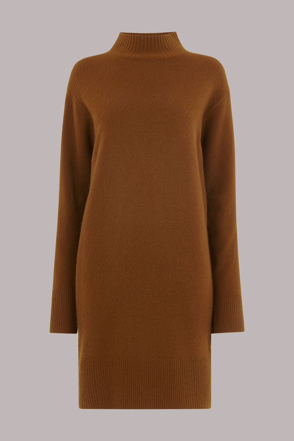 Funnel Neck Knitted Dress