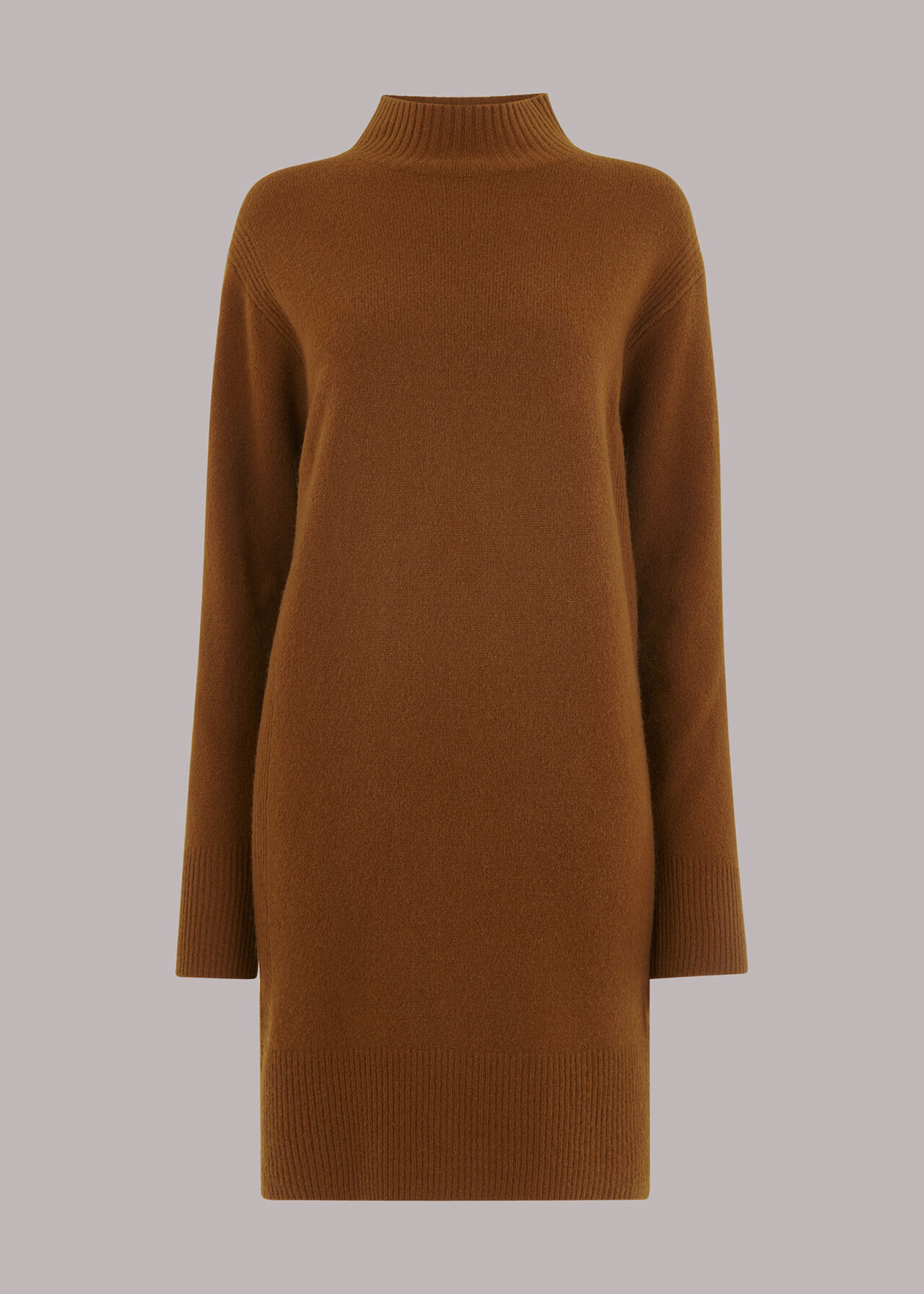 Funnel Neck Knitted Dress