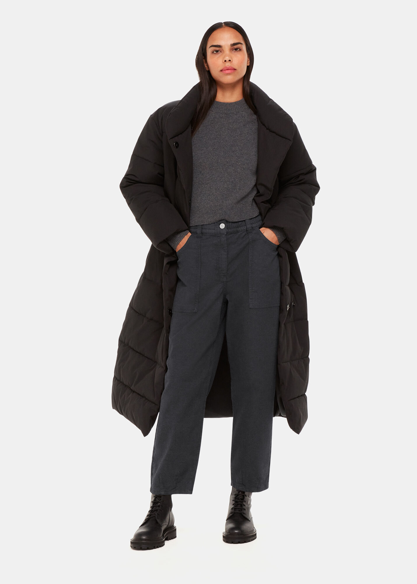 Black Tessa Casual Trouser | WHISTLES | Whistles ROW |