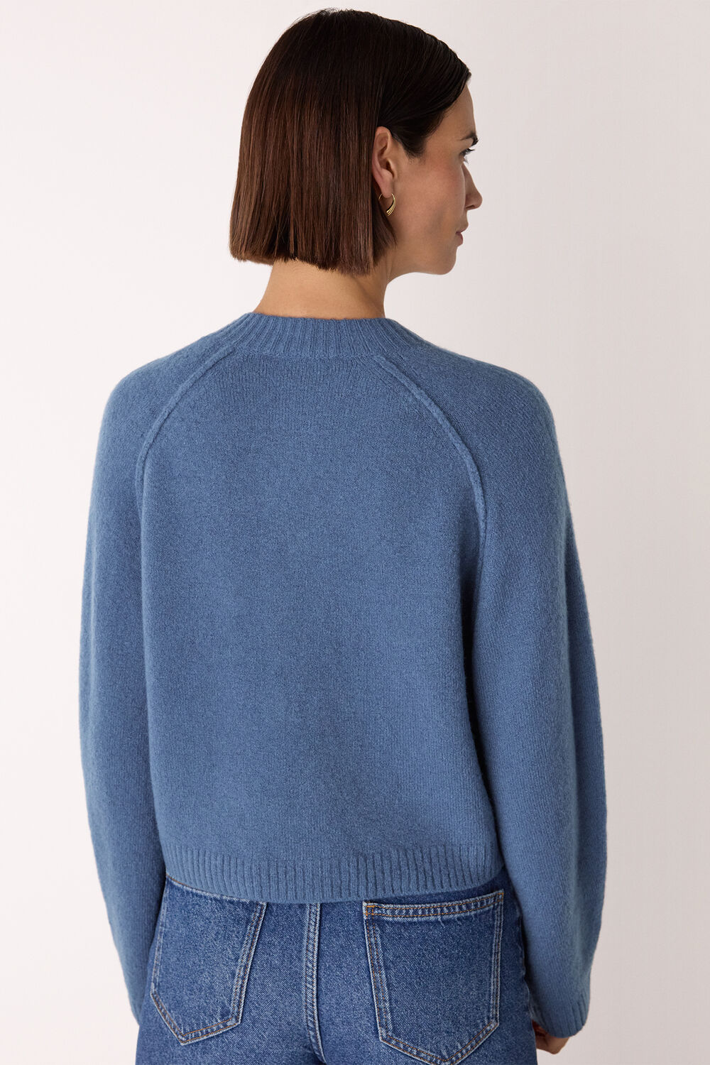 Wool Mix Crew Cardigan