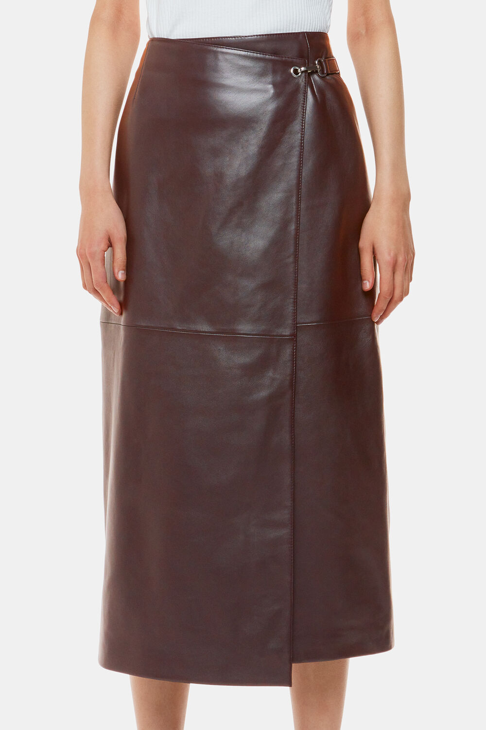 Josie Wrap Leather Skirt