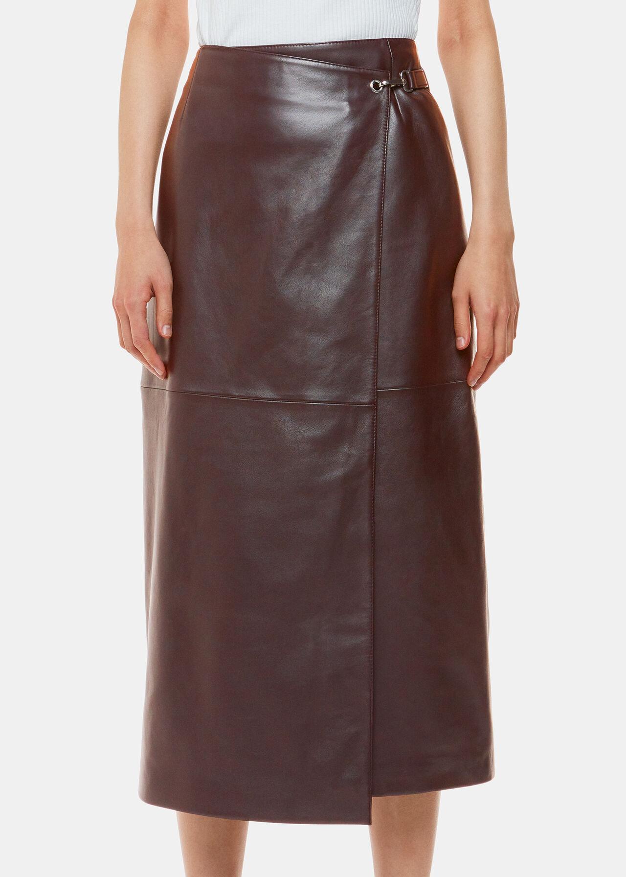 Josie Wrap Leather Skirt