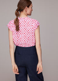 Moon Floral Frill Sleeve Top