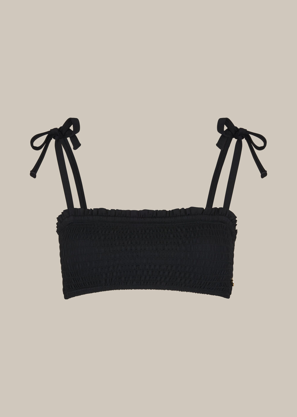 Shirred Tie Bikini Top