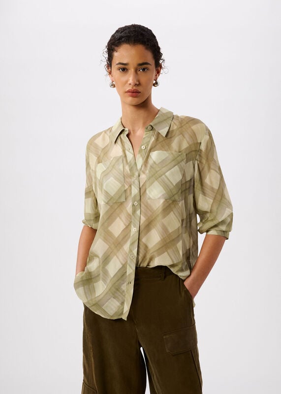 Green Check Sheer Shirt