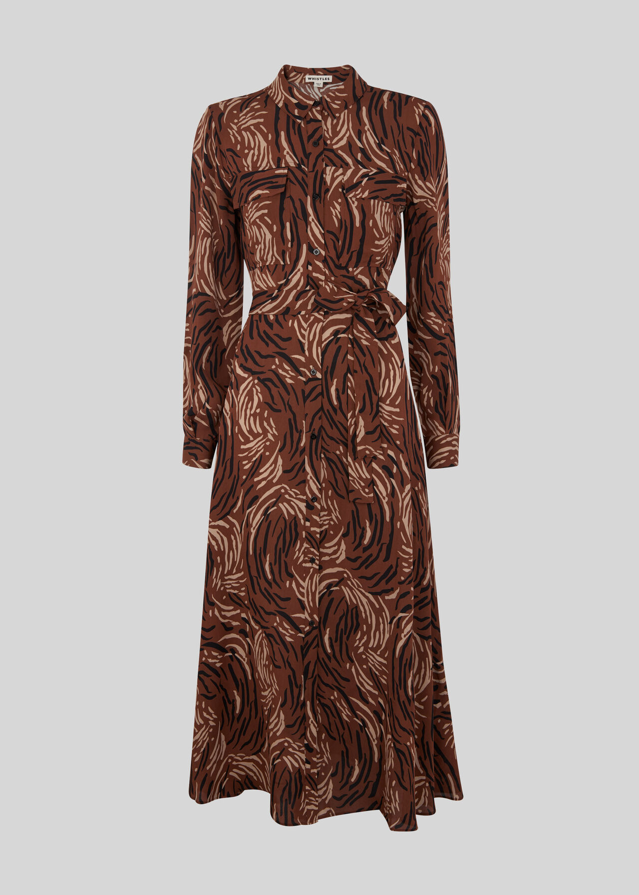 Elfrida Reed Shirt Dress Brown/Multi