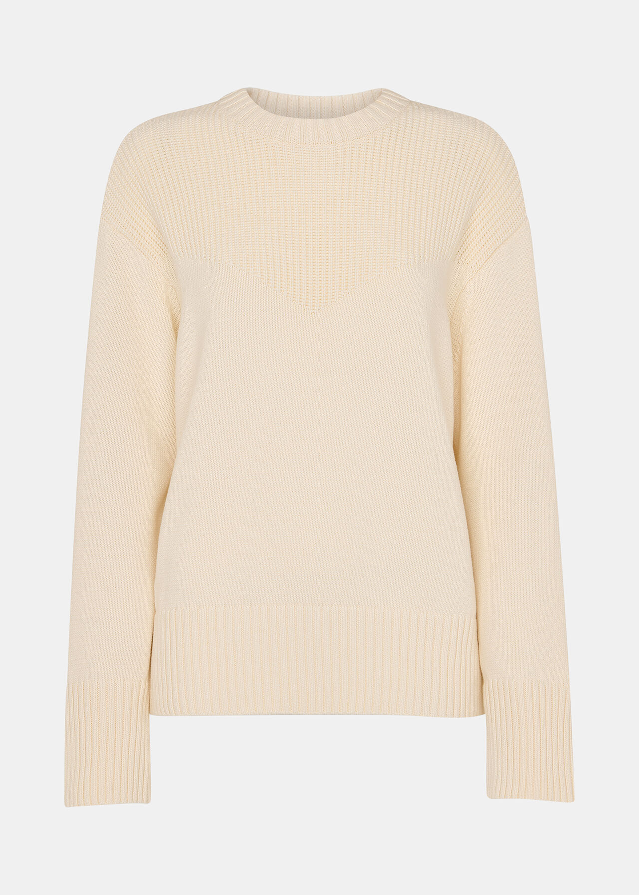 Fringed Rib Detail Sweater