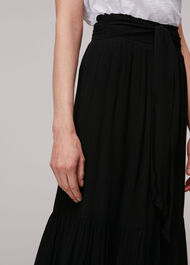 Smocked Waist Skirt Black