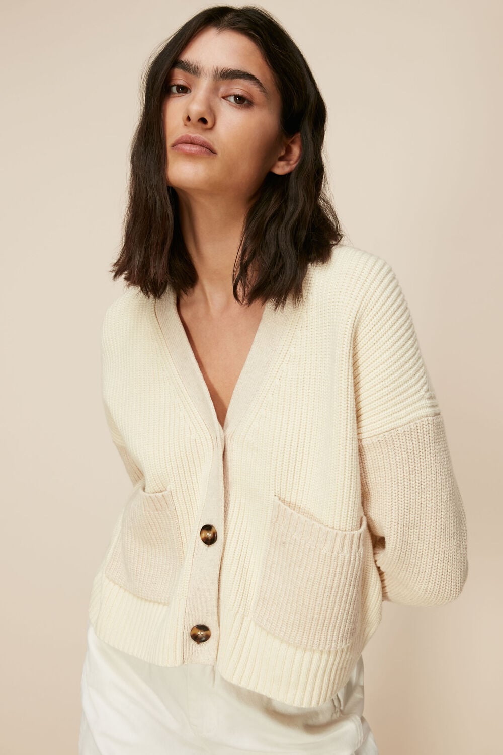 Colour Block Pocket Cardigan