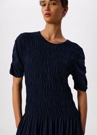 Jersey Shirred Midi Dress