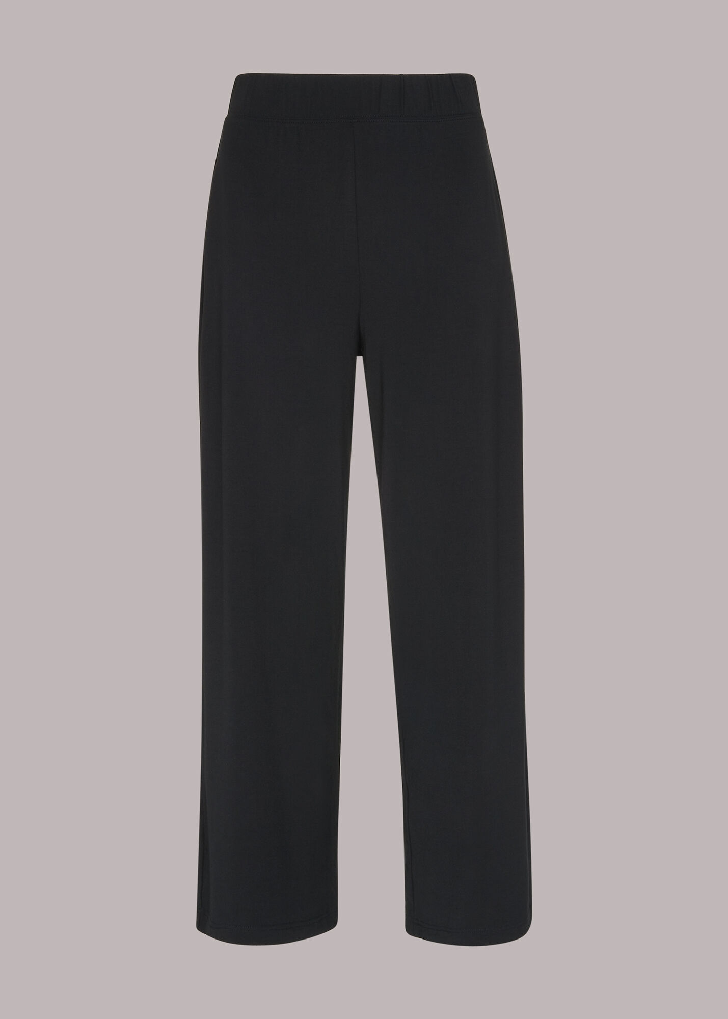 Black Wide Leg Jersey Trouser | WHISTLES | Whistles