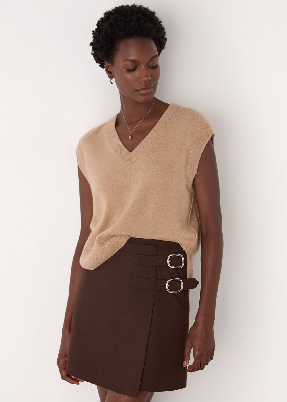 Cashmere V Neck Tank