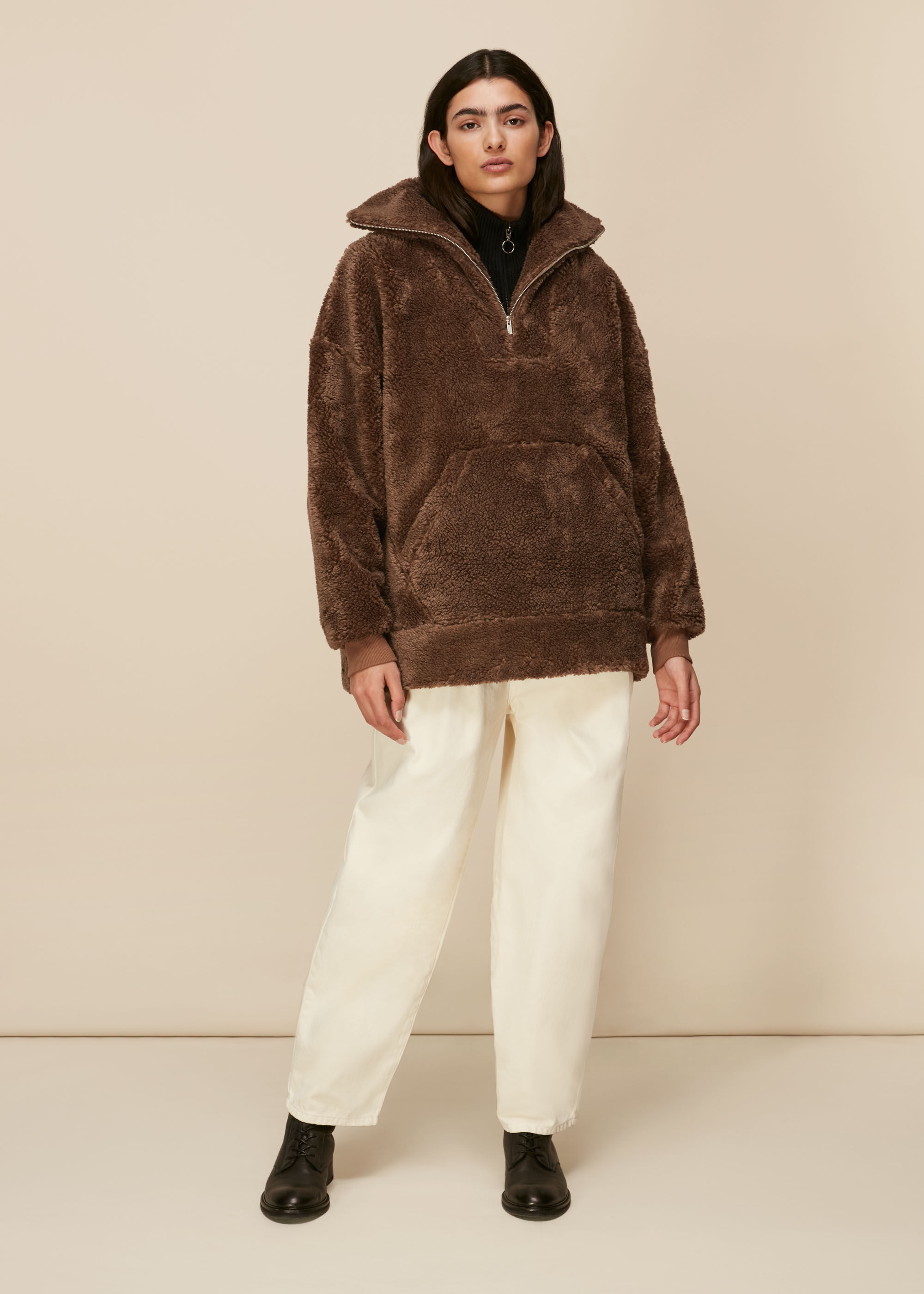 Borg half zip sweatshirt sales