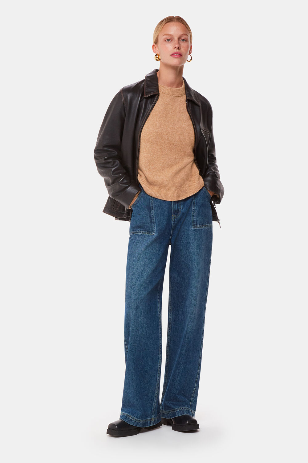 Camel Alana Wool Mix Crew Neck