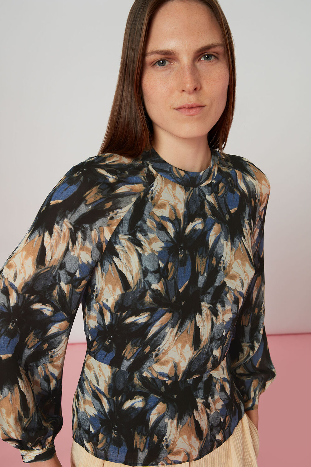 Multicolour Storm Floral Silk Blouse