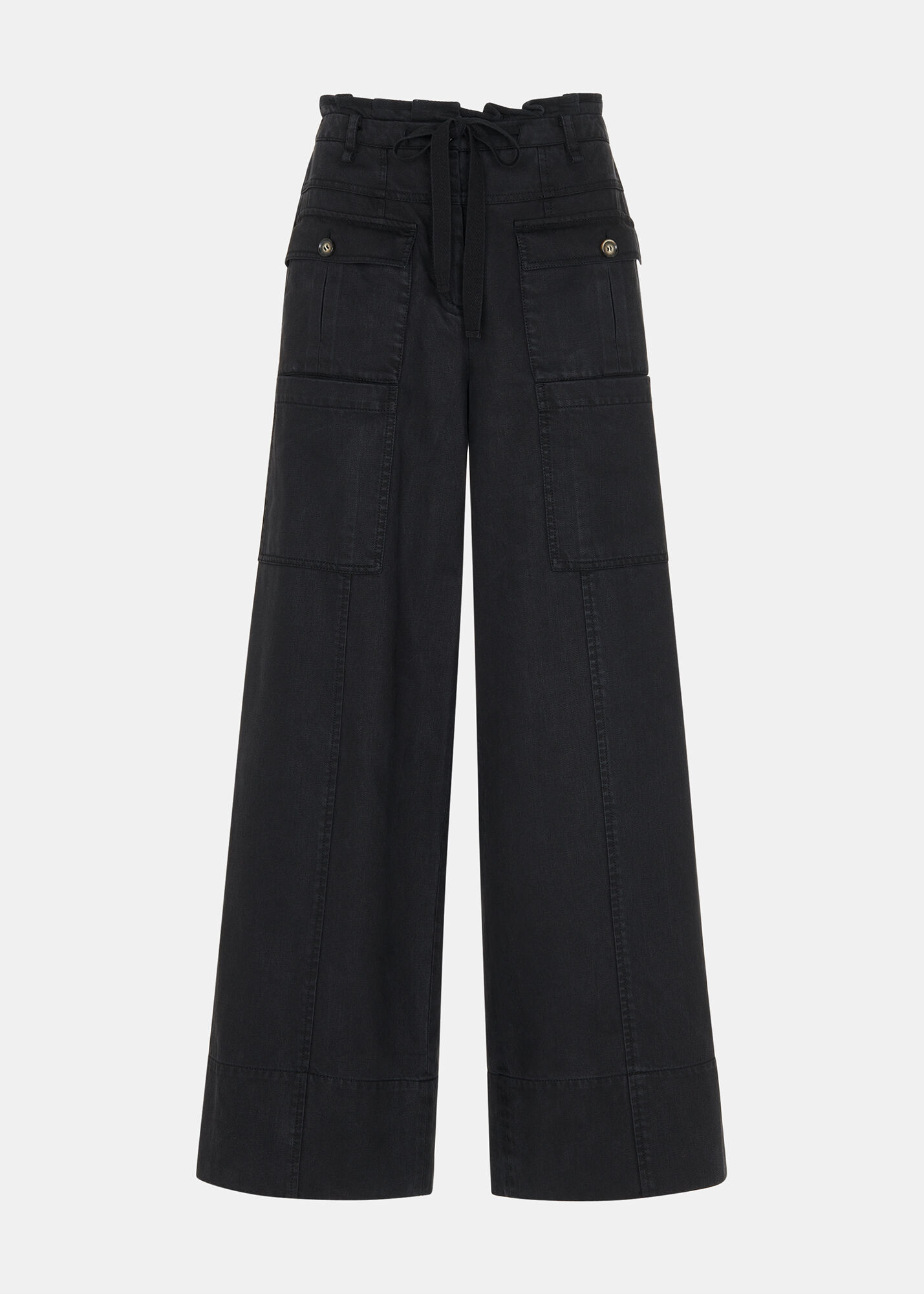 Black Charlie Drawstring Pant | WHISTLES | Whistles UK |
