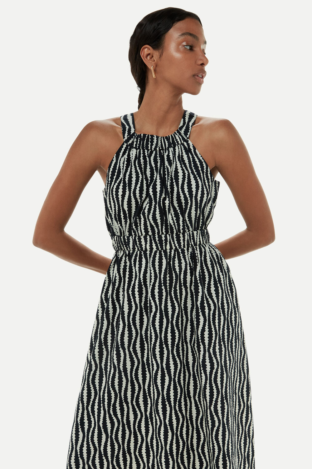 Optical Rope Cut Out Dress