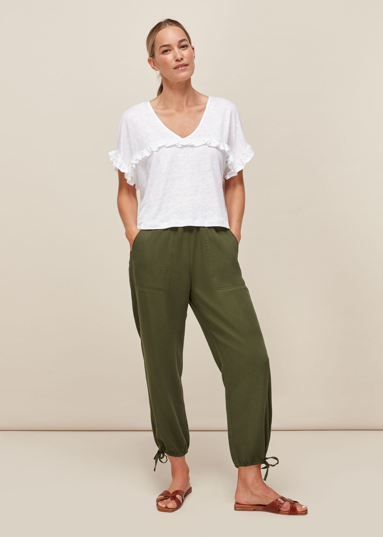 Linen Frill Top