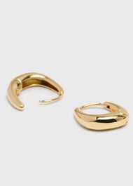 Curved Square Huggie Hoop