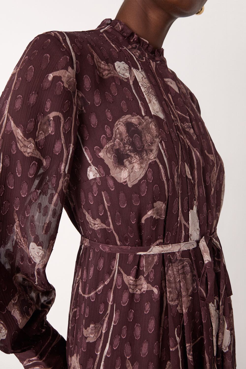 Floral Dobby Midi Dress