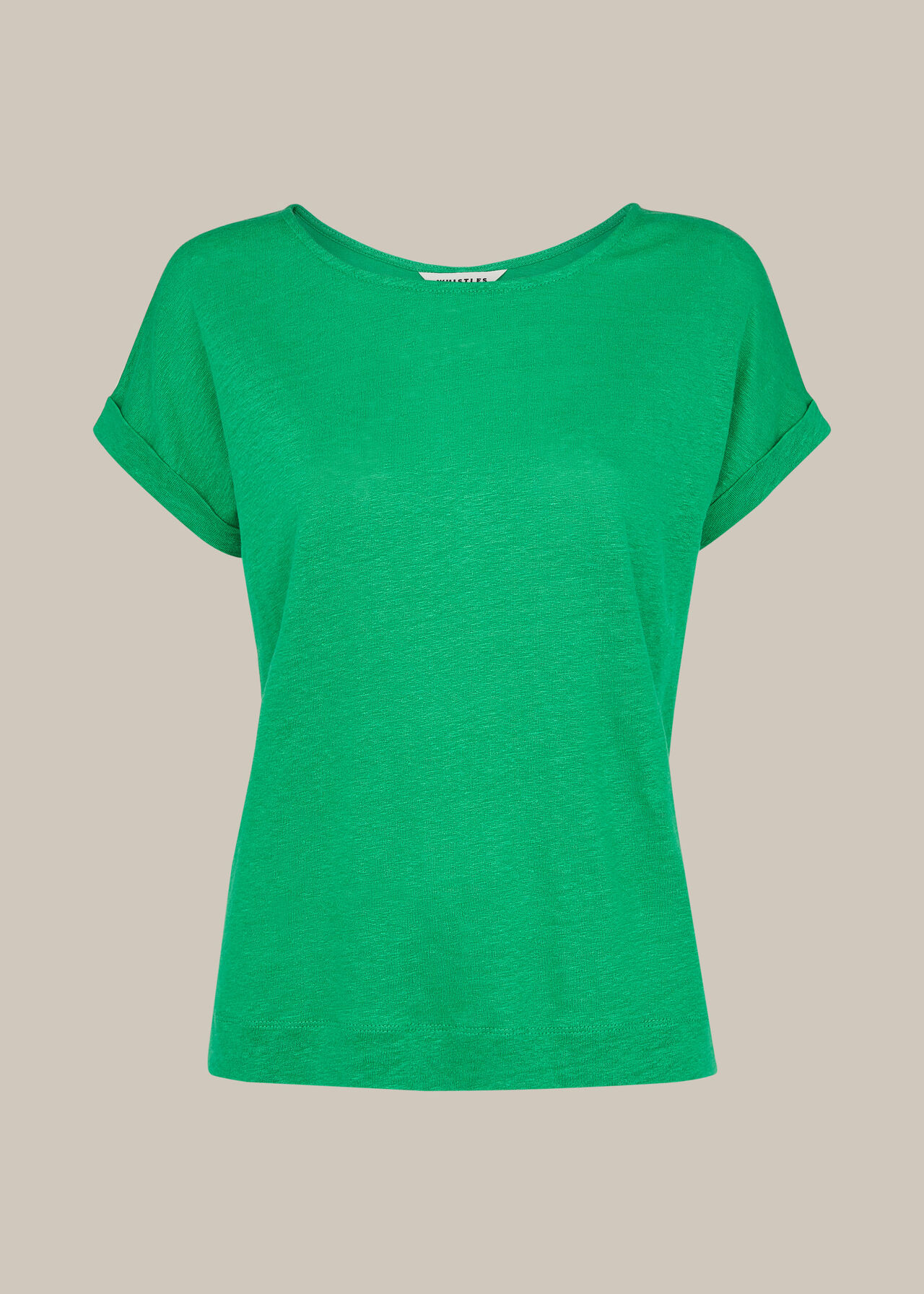 Green Relaxed Linen Tshirt | WHISTLES