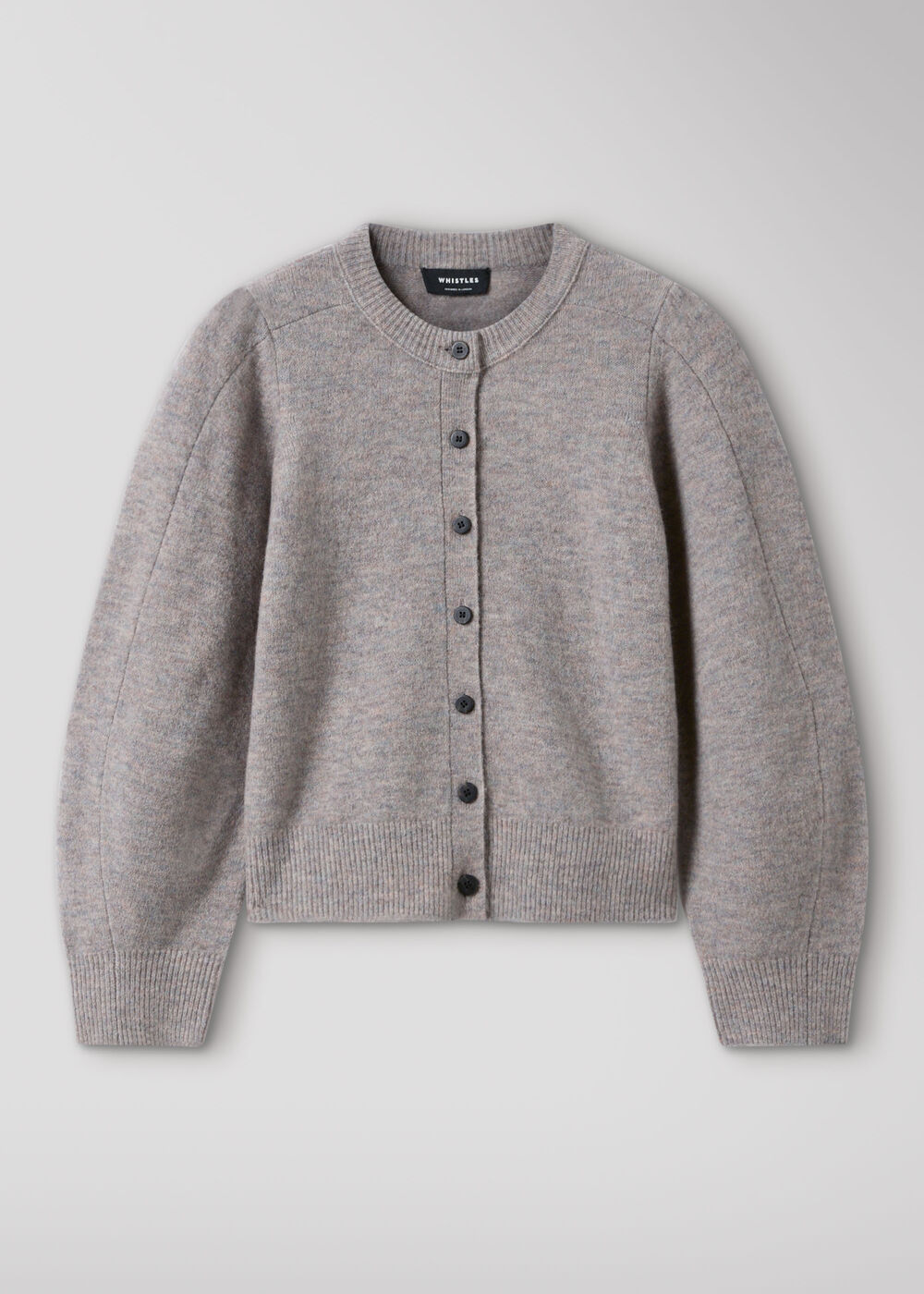 Wool Mix Puff Sleeve Cardigan