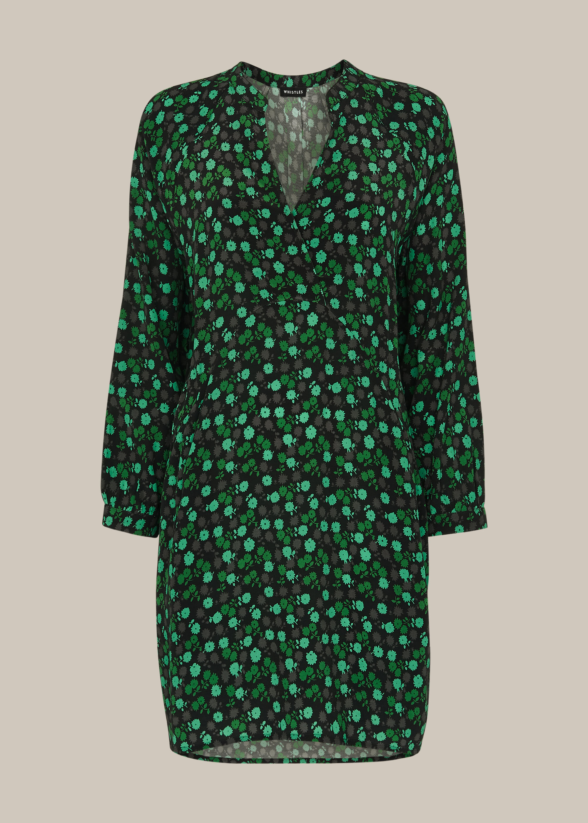 Whistles green ditsy shop dress