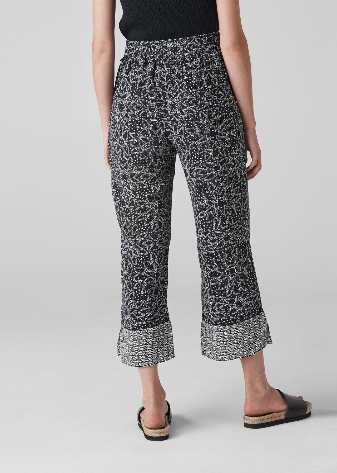 Riya Printed Trouser Navy