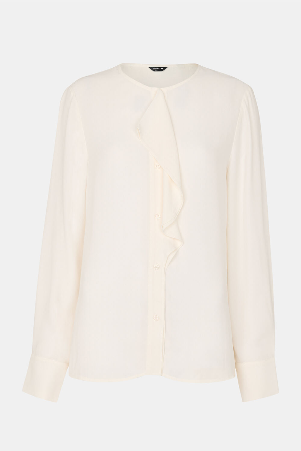 Ivory Draped Ruffle Feminine Blouse