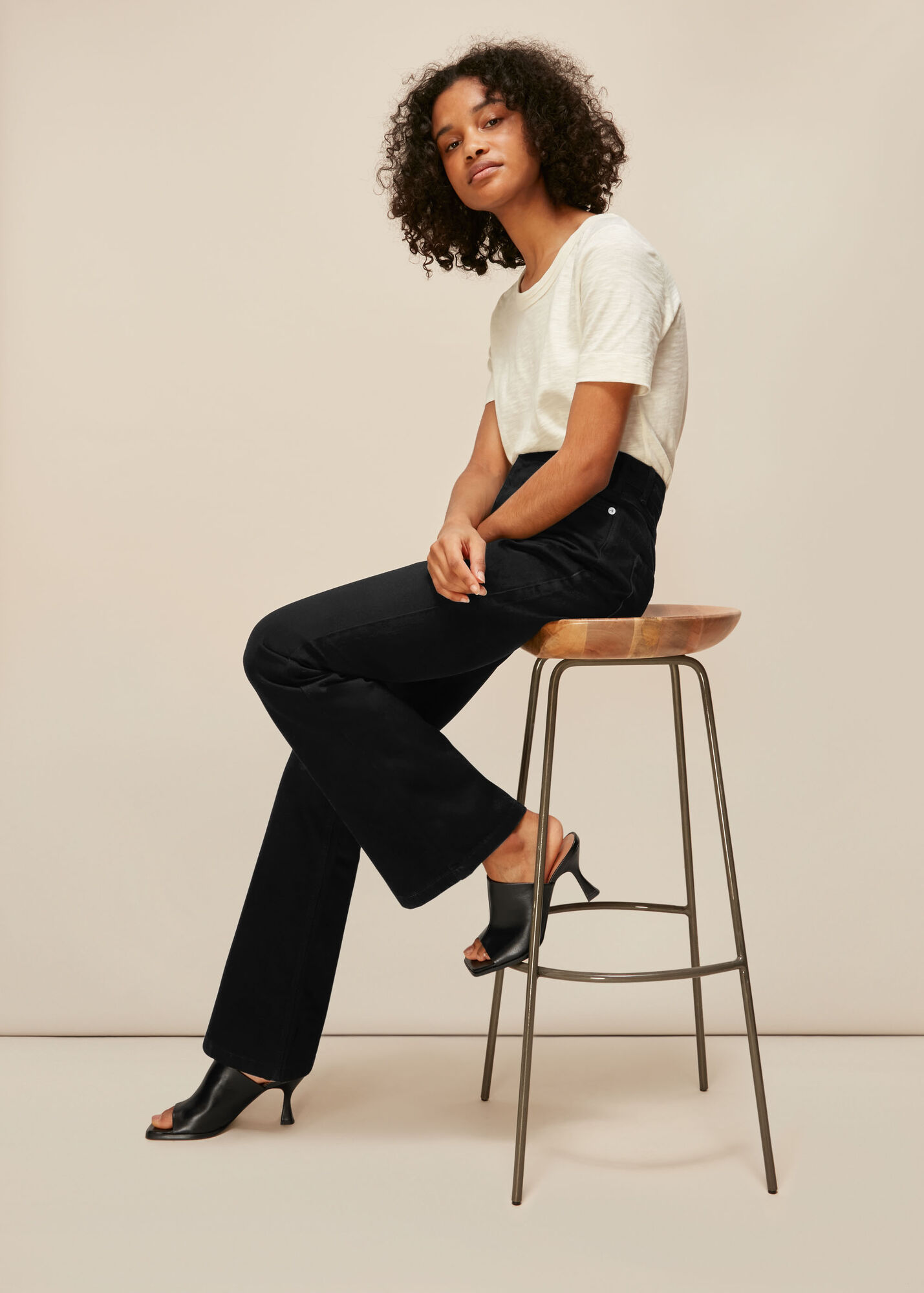 Black Authentic Flared Jean WHISTLES