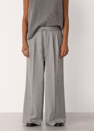 Petite Herringbone Wide Leg Trouser