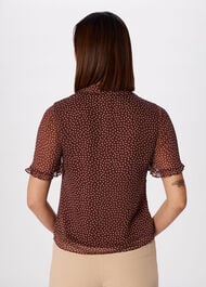 Polka Dot Sheer Sleeve Shirt