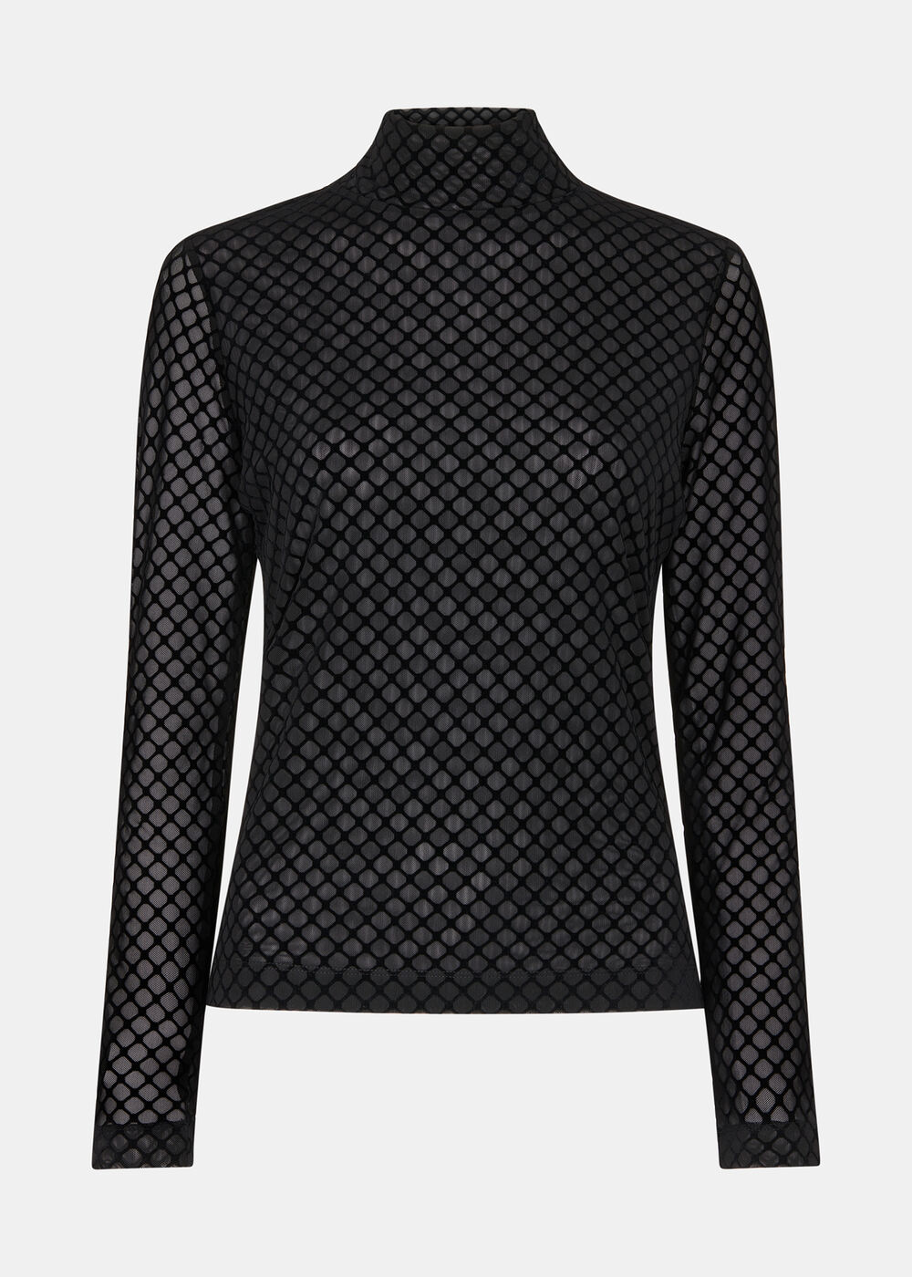 Checked Flocked Mesh Top