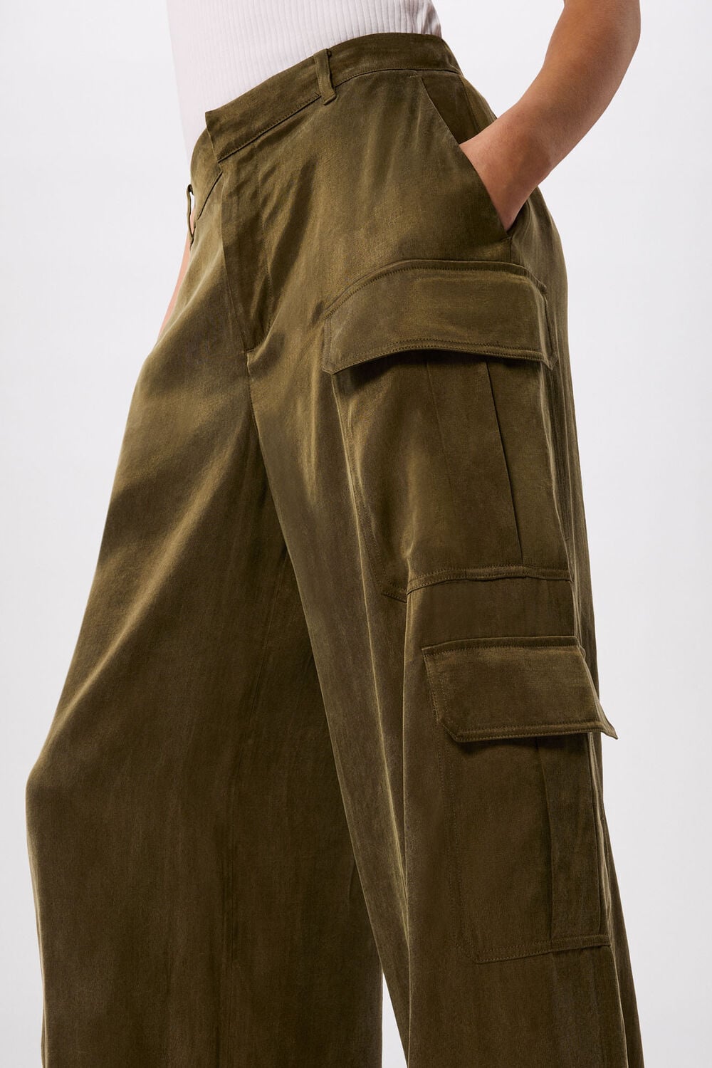 Khaki Fluid Cargo Trouser
