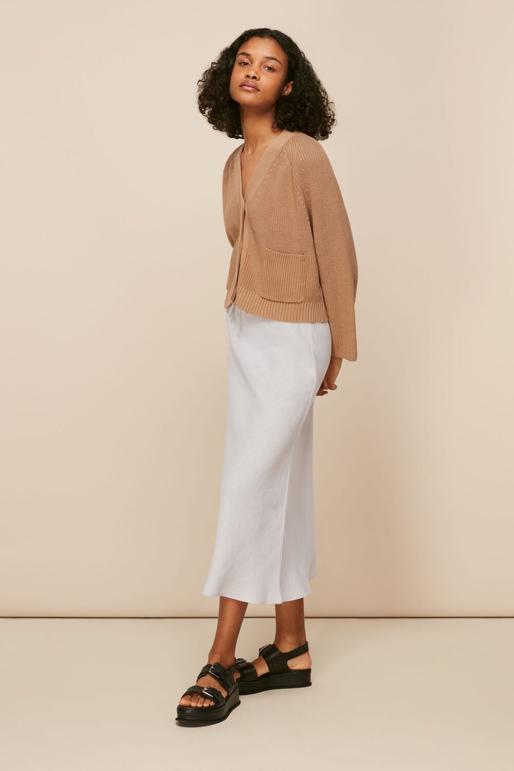 Linen Bias Cut Skirt