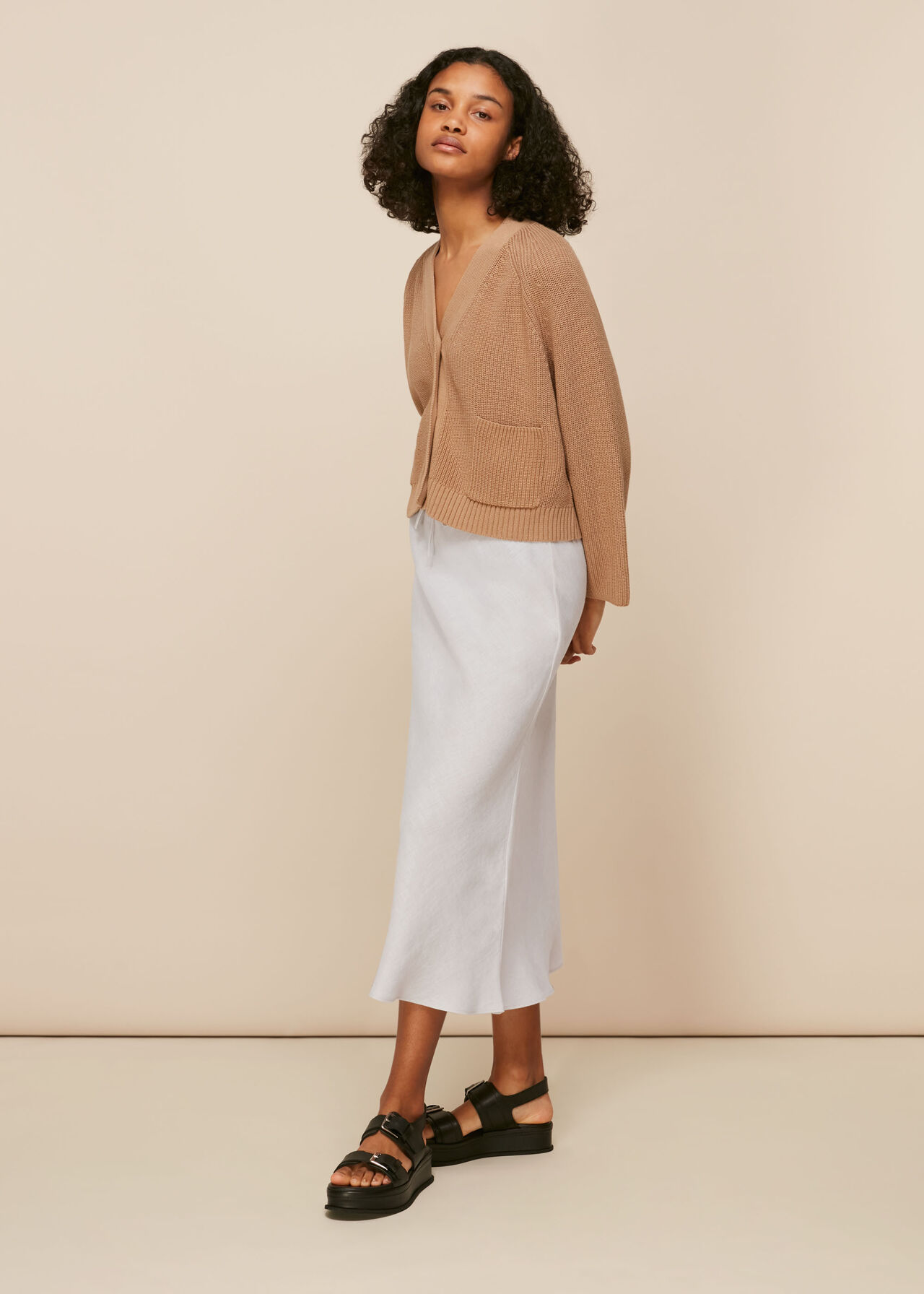 Linen Bias Cut Skirt