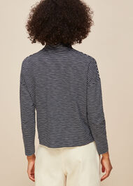 Stripe High Neck Relaxed Top