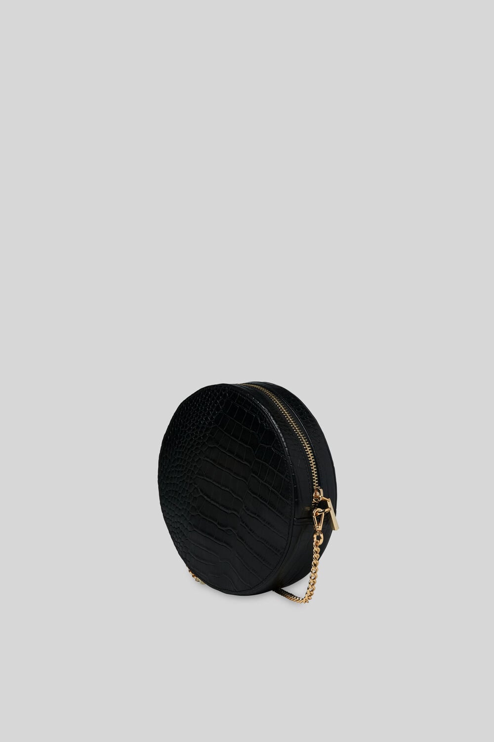 Brixton Circular Croc Bag Black